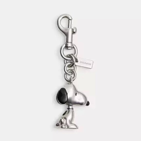Coach x Peanuts Snoopy Bag Charm Silver Keychain NWT - Picture 1 of 12